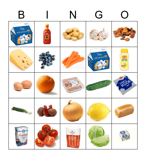 food Bingo Card