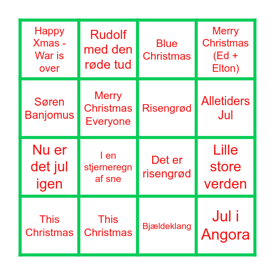 VØS Bingo Card