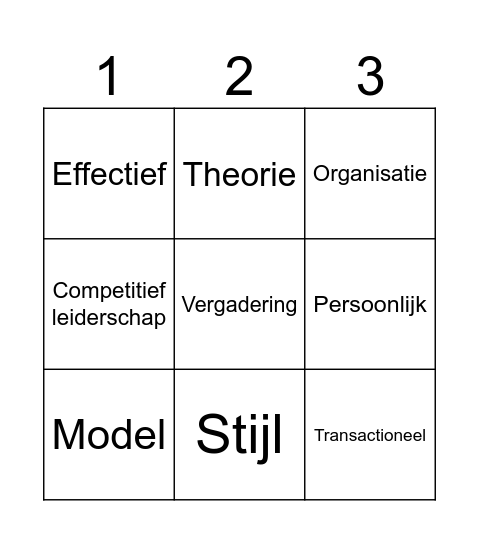 Leiderschap Bingo Card