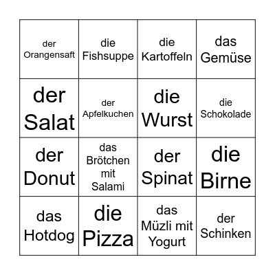 Das mag ich (nicht)! Bingo Card