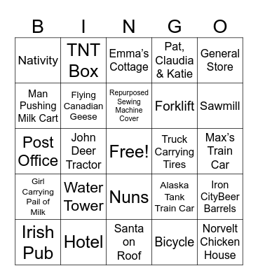 Christmas Village 2023 Bingo Card