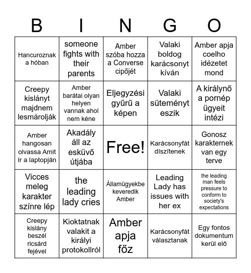 Christmas Prince 2 Bingo Card