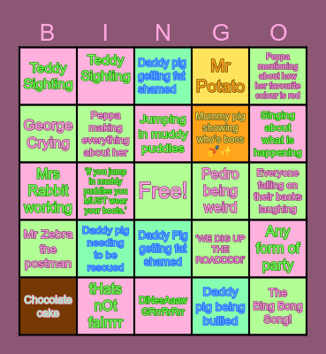 BingoInTheAttic: Peppa Pig Bingo Card