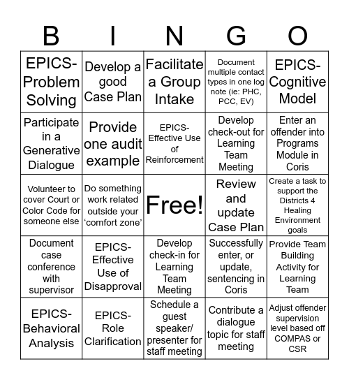 BLT BINGO!!! Bingo Card