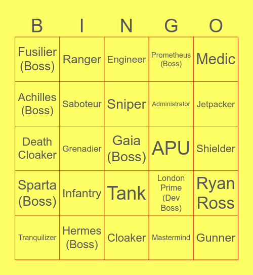 Roblox - Dummies Vs Noobs Bingo Card