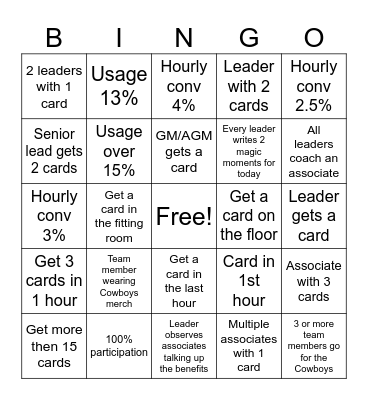 Sunday Funday Bingo Card