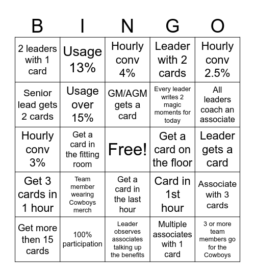 Sunday Funday Bingo Card