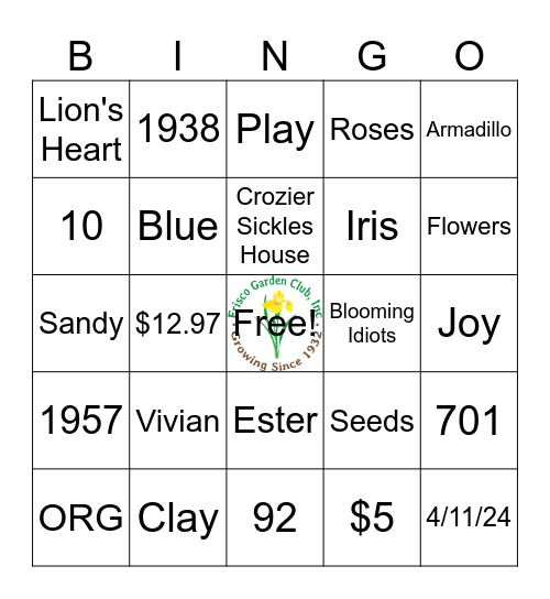 FGC Christmas Bingo Card