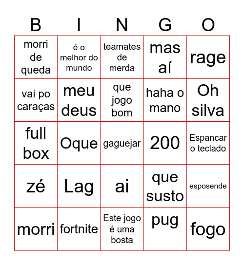 Gui Bingo Card