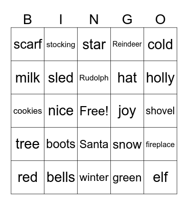 Christmas Bingo Card
