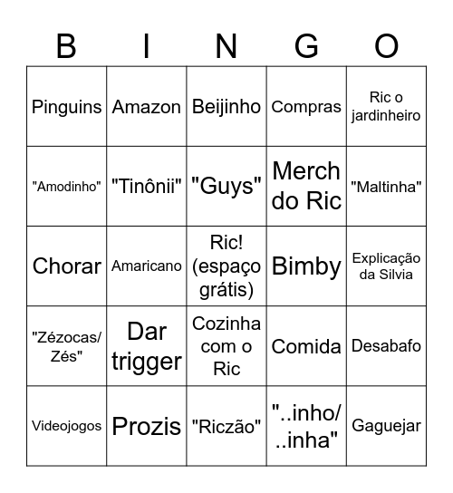 Ric Bingo Card