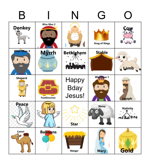 Happy Birthday Jesus! Bingo Card