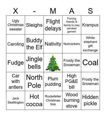 CHRISTMAS BINGO! Bingo Card