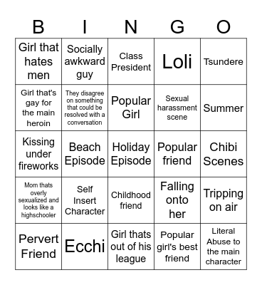 Anime BINGO Card