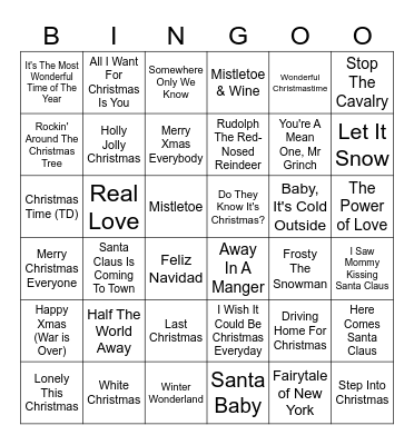 Christmas Bingo! Bingo Card