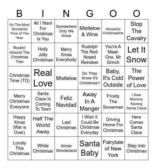 Christmas Bingo! Bingo Card
