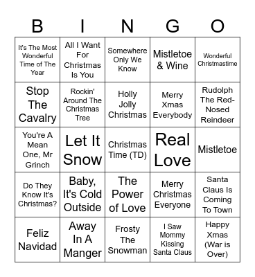 Christmas Bingo! Bingo Card