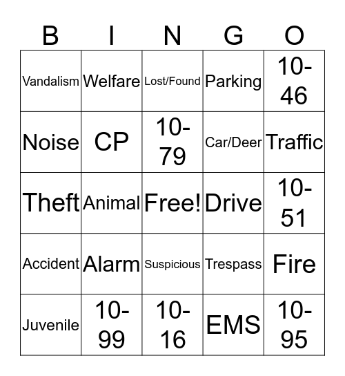 Dispatch Bingo Card