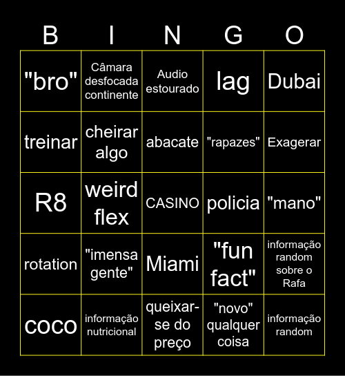 bingoh Bingo Card