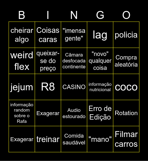 bingoh Bingo Card