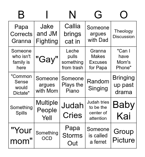 Byrd Bingo Card