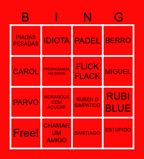 RUBEN BRANCO Bingo Card