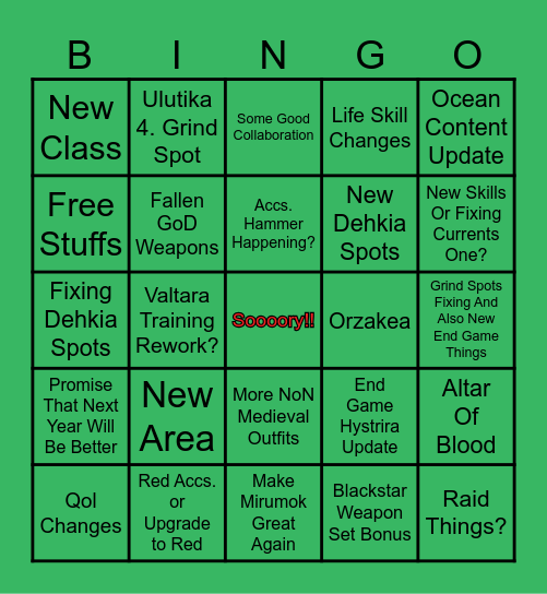 Copium Ball Bingo Card