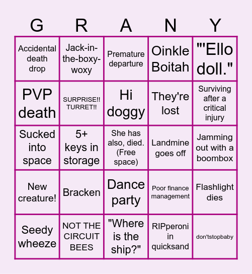 Lentil Cumpany Bingaur Bingo Card