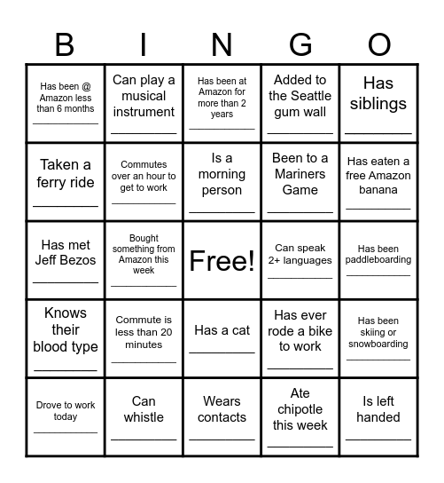 RPI Team Happy Hour Bingo Card