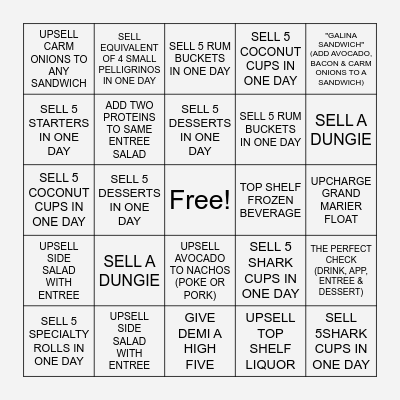 FOH BINGO Card