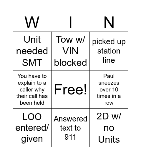 C SQUAD WIN Bingo Card