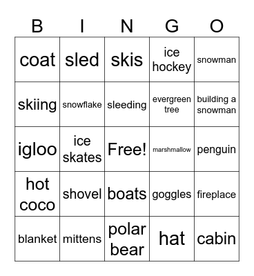 Winter Bingo Card