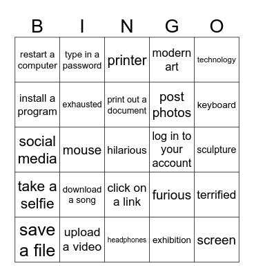 COMMUNICATION AND TECH Bingo Card