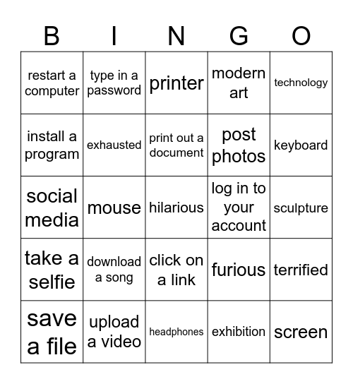 COMMUNICATION AND TECH Bingo Card