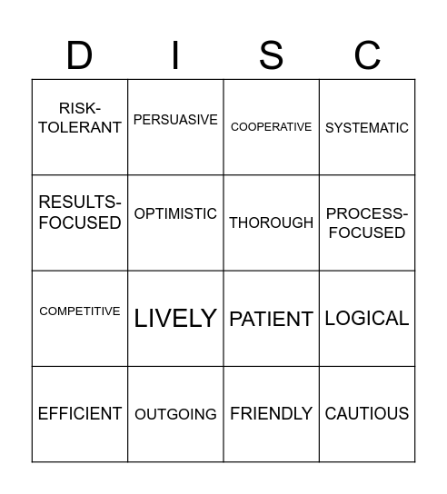 DISC BINGO Card