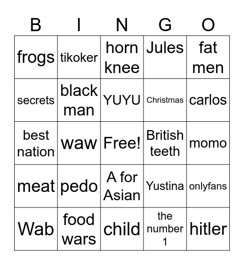 Fariydust Bingo Card