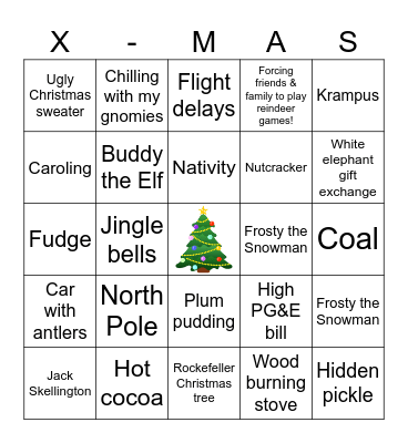 CHRISTMAS BINGO! Bingo Card