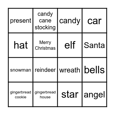 CHRISTMAS BINGO Card