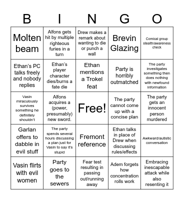 Dark Heresy 2 Bingo Card