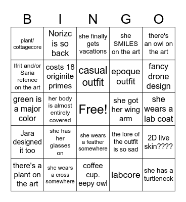 SILENCE ALTER SKIN Bingo Card