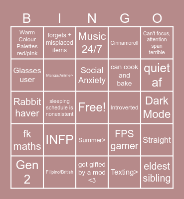 MELCHERI Bingo Card