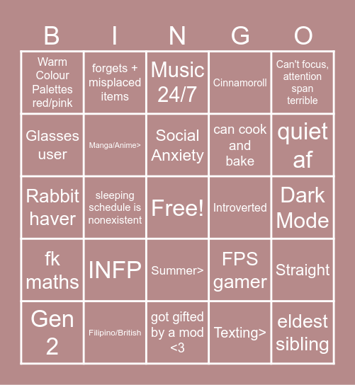 MELCHERI Bingo Card