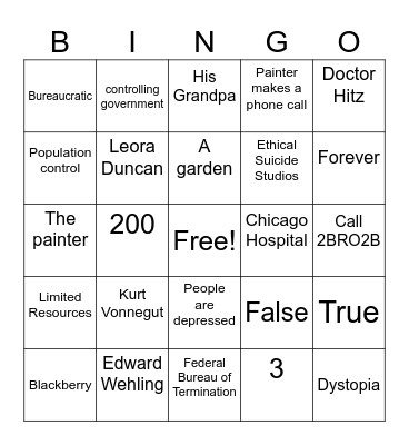 2BOR2B Bingo Card