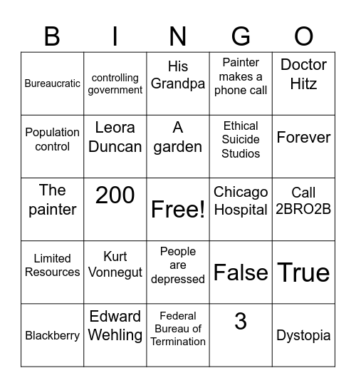 2BOR2B Bingo Card