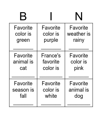 HUMAN BINGO Card