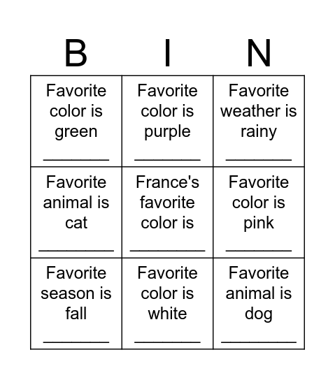 HUMAN BINGO Card