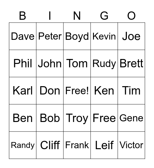 Bad Guy Bingo Card