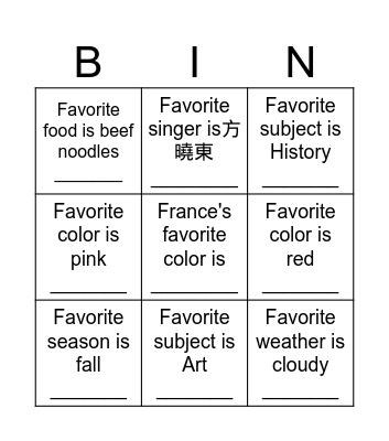 HUMAN BINGO Card