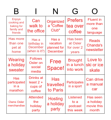 CD & M Bingo Card