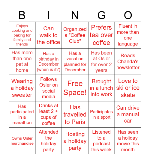 CD & M Bingo Card